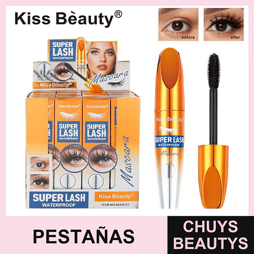 Máscara de Pestañas Waterproof Super Lash Kiss Beauty para Volumen Duradero - Chuys Beautys | Chuys Beautys