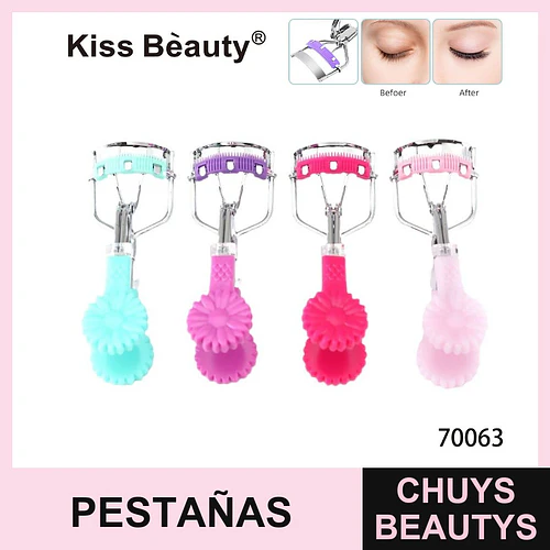 Rizador de Pestañas Metálico con Mango Floral Kiss Bèauty - Chuys Beautys | Chuys Beautys