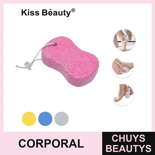 Piedra Pómez Exfoliante para Pies Kiss Bèauty Rosa Ergonómica - Chuys Beautys | Chuys Beautys
