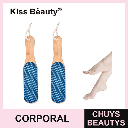 Lima exfoliante para pies doble cara con mango de madera Kiss Bèauty - Chuys Beautys | Chuys Beautys