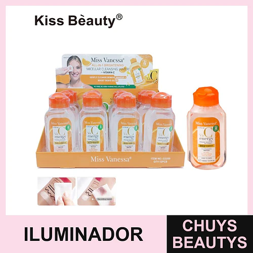 Desmaquillante Micelar Iluminador All-in-1 Vitamina C Miss Vanessa - Chuys Beautys | Chuys Beautys