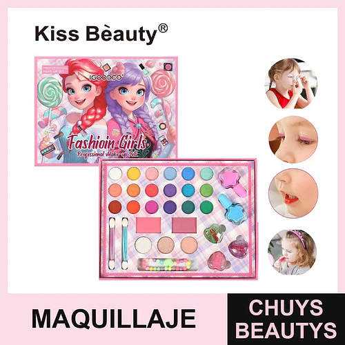 Set de Maquillaje Profesional Kiss Beauty Fashioin Girls 72 Piezas - Chuys Beautys | Chuys Beautys