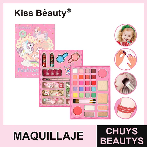 Set de Maquillaje Infantil Completo Unicornio Kiss Bèauty IG3179 - Chuys Beautys | Chuys Beautys