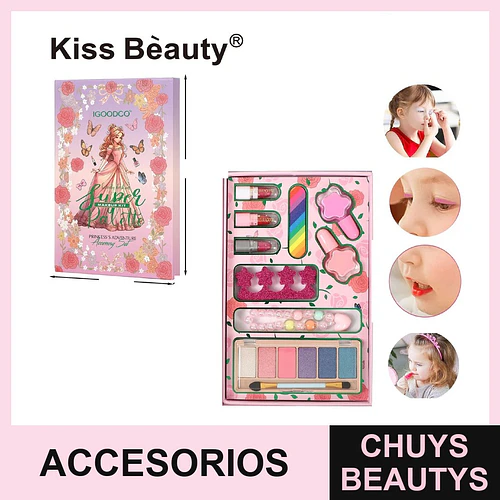 Kit de Maquillaje y Accesorios Princesa Aventura Kiss Bèauty para Niñas - Chuys Beautys | Chuys Beautys