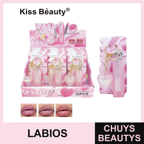 Bálsamo Labial Mágico Hidratante con Llavero Corazón Kiss Bèauty - Chuys Beautys | Chuys Beautys