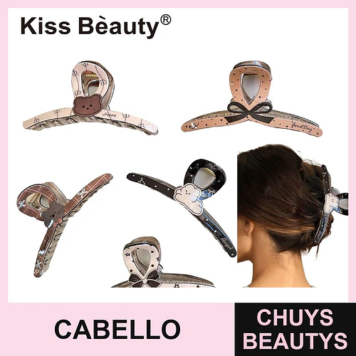 Set de 50 pinzas para el cabello Kiss Bèauty con diseños variados - Chuys Beautys | Chuys Beautys