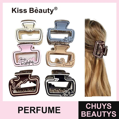 Pinzas para el Cabello Diseño Botella de Perfume Variado Kiss Beauty - Chuys Beautys | Chuys Beautys