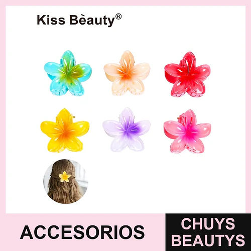 Pinzas de Pelo Flor Transparente Colores Surtidos Kiss Bèauty - Chuys Beautys | Chuys Beautys