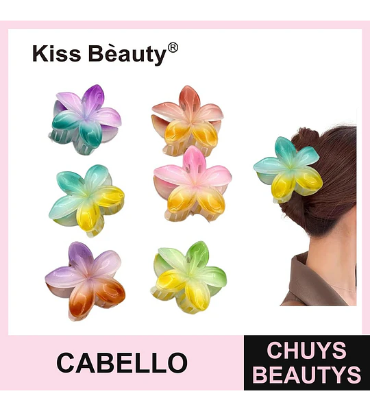 Pinzas para el Cabello Flor Degradado Colores Vibrantes Kiss Bèauty