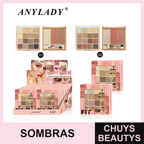 Paleta de Maquillaje Todo en Uno ANYLADY con Sombras, Rubor e Iluminador - Chuys Beautys | Chuys Beautys