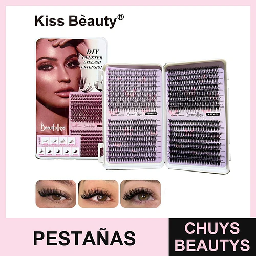 Pestañas Postizas en Racimo DIY Kiss Beauty con 4 Estilos y Largos Variados - Chuys Beautys | Chuys Beautys
