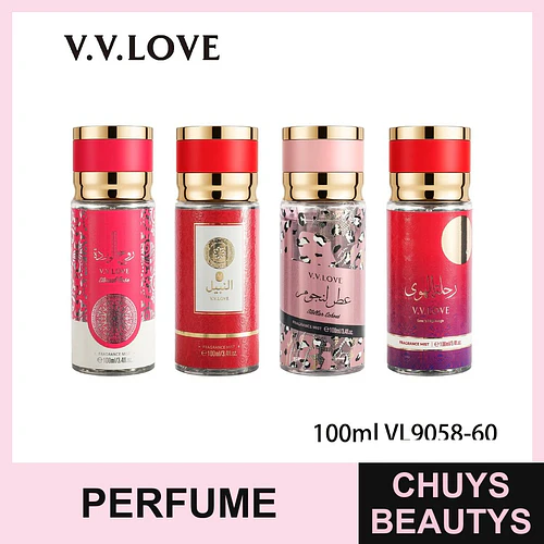 Set de 4 Fragancias Corporales V.V. LOVE en Mist de 100ml - Chuys Beautys | Chuys Beautys
