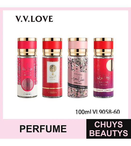 Set de 4 Fragancias Corporales V.V. LOVE en Mist de 100ml
