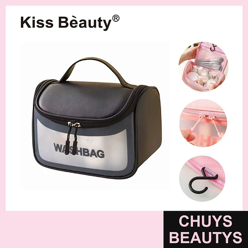 Neceser de viaje portátil impermeable transparente Kiss Bèauty - Chuys Beautys | Chuys Beautys