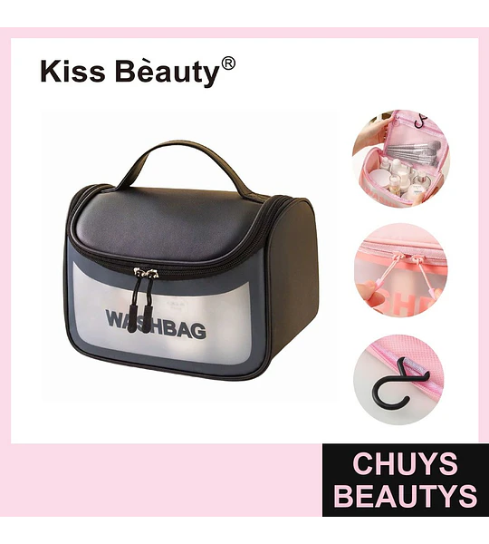 Neceser de viaje portátil impermeable transparente Kiss Bèauty