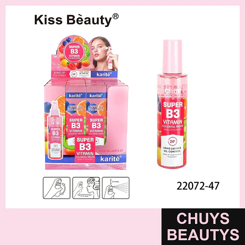 Fijador de Maquillaje Karité Super B3 Vitaminas Frutales Control Grasa - Chuys Beautys | Chuys Beautys