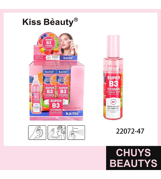 Fijador de Maquillaje Karité Super B3 Vitaminas Frutales Control Grasa