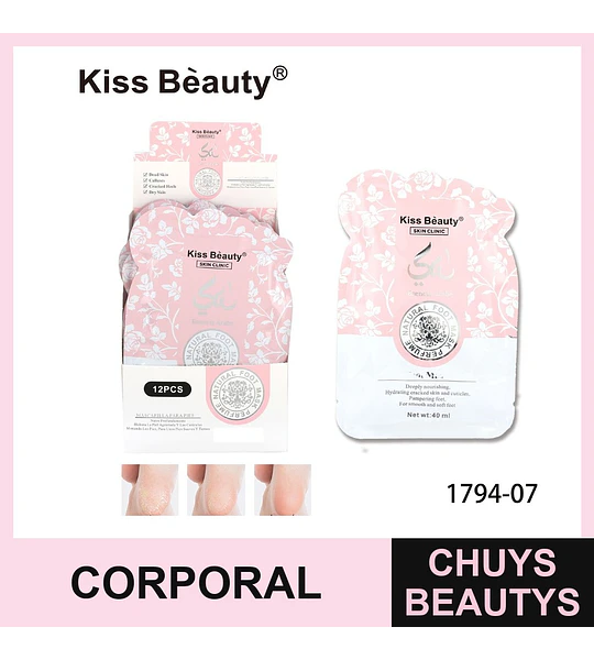 Mascarilla exfoliante e hidratante para pies Kiss Bèauty Skin Clinic