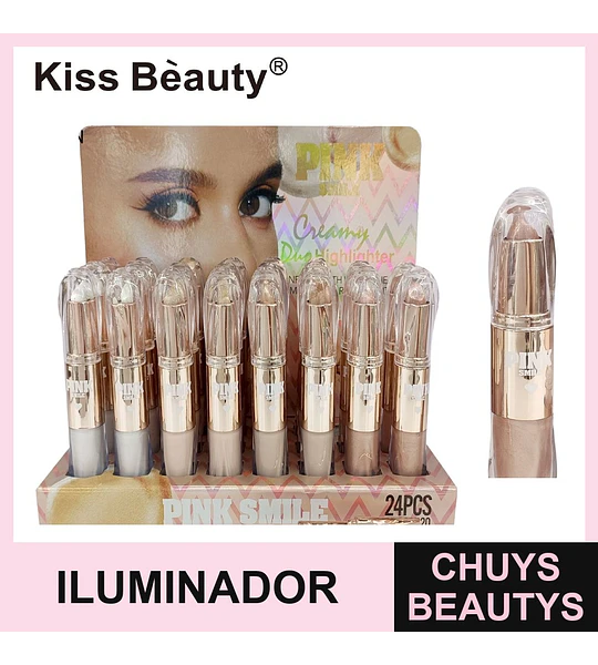 Duo Iluminador y Contorno Cremoso Kiss Bèauty Pink Smile