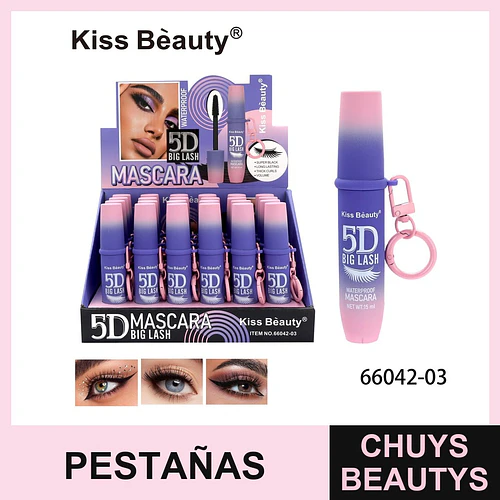 Máscara de Pestañas Kiss Beauty 5D Big Lash Efecto Volumen y Largo - Chuys Beautys | Chuys Beautys