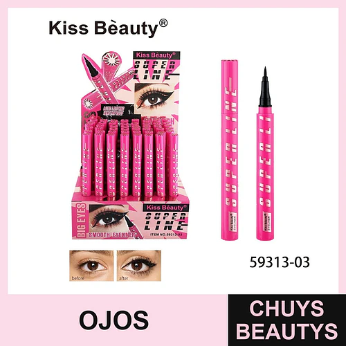 Delineador de ojos líquido Super Line de larga duración Kiss Bèauty - Chuys Beautys | Chuys Beautys