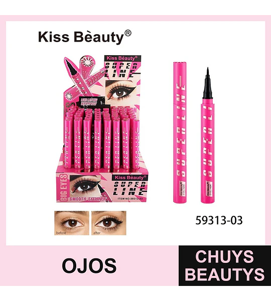 Delineador de ojos líquido Super Line de larga duración Kiss Bèauty