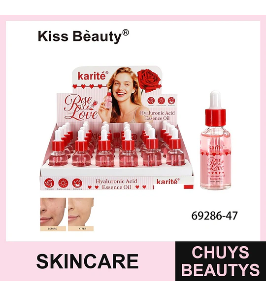 Esencia facial hidratante Karité Rose Love con Ácido Hialurónico