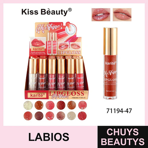 Brillo Labial Hidratante Karité Hi Shine de Kiss Beauty - Chuys Beautys | Chuys Beautys