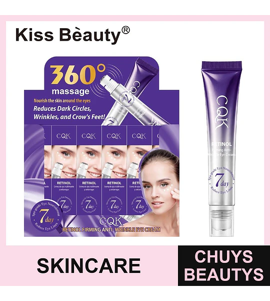Crema de Ojos Antiarrugas y Reafirmante con Retinol CQK Kiss Beauty