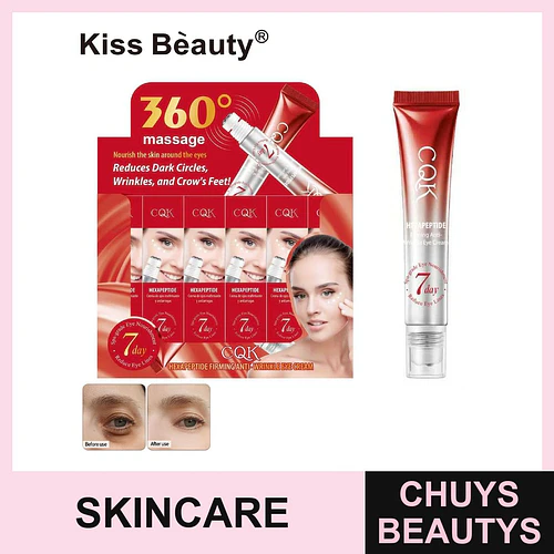 Crema Contorno de Ojos Anti-Arrugas y Reafirmante con Hexapéptido Kiss Beauty - Chuys Beautys | Chuys Beautys
