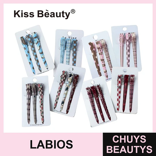 Set de 3 lápices de tinta gel Kiss Bèauty con diseños variados para uso diario - Chuys Beautys | Chuys Beautys