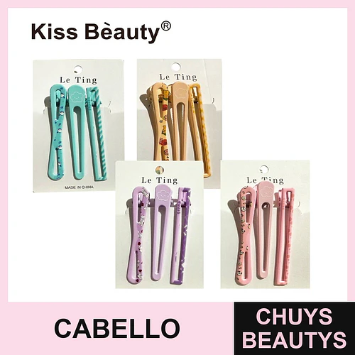 Set de Pinzas para Cabello con Diseños Kawaii Le Ting de Kiss Bèauty - Chuys Beautys | Chuys Beautys
