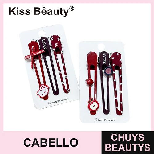 Set de Pinzas para Cabello Kiss Bèauty con Diseños Variados y Modernos - Chuys Beautys | Chuys Beautys
