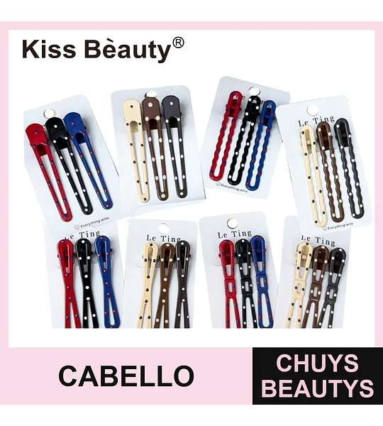 Set de Pinzas para Cabello con Diseño de Puntos Kiss Bèauty