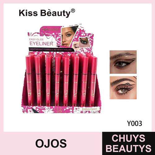 Delineador de Ojos Líquido Easy-Glide Kiss Beauty Kakaziyan de Larga Duración - Chuys Beautys | Chuys Beautys