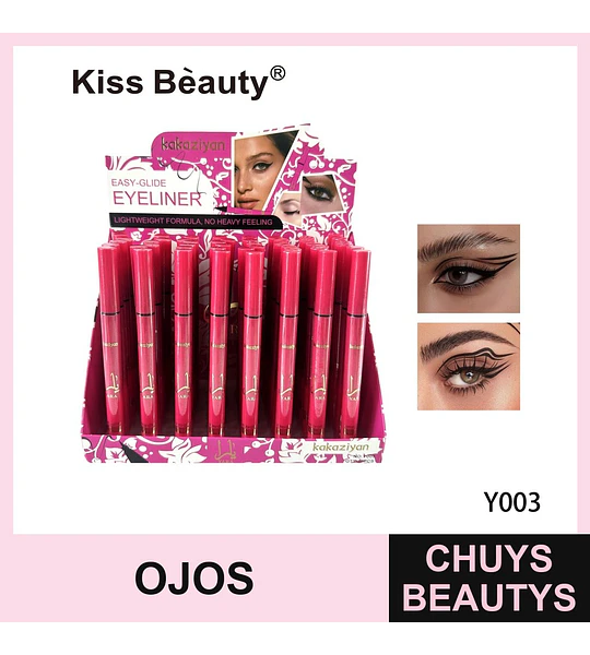 Delineador de Ojos Líquido Easy-Glide Kiss Beauty Kakaziyan de Larga Duración