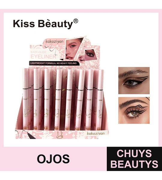 Eyeliner líquido Kiss Beauty Kakaziyan de fácil aplicación y fórmula ligera
