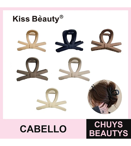Set de Pinzas para Cabello con Diseño de Lazo Kiss Bèauty