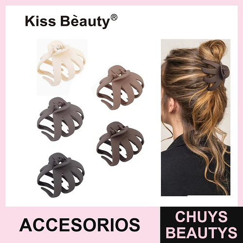 Pinza Garra de Pelo Diseño Pulpo Acabado Mate Kiss Bèauty - Chuys Beautys | Chuys Beautys