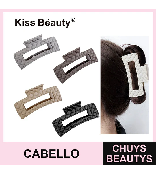 Pinza para el cabello geométrica acolchada Kiss Bèauty en varios tonos