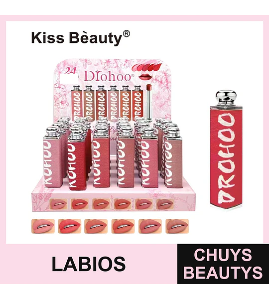 Labial Líquido Mate Larga Duración DROHOO con 6 Tonos Vibrantes