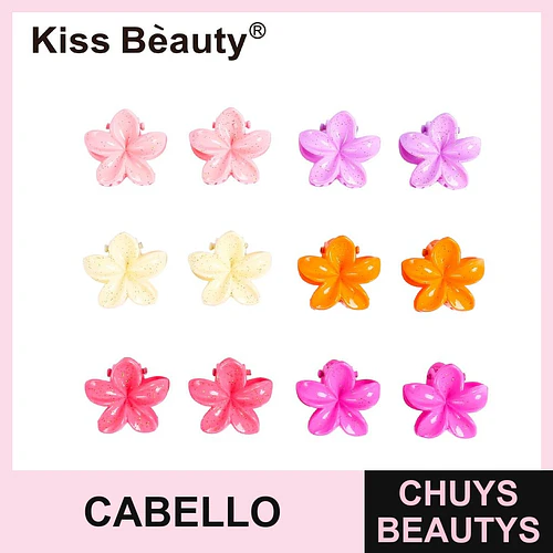 Pinzas para el cabello florales con brillo Kiss Bèauty ZY8805 - Chuys Beautys | Chuys Beautys