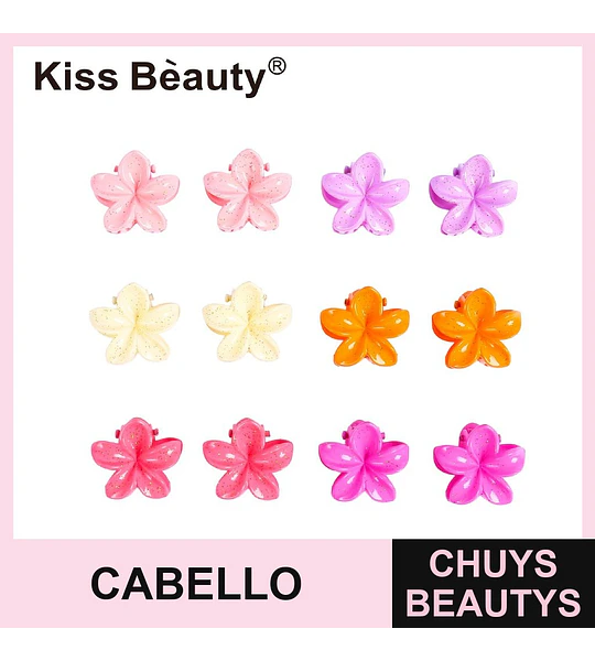 Pinzas para el cabello florales con brillo Kiss Bèauty ZY8805