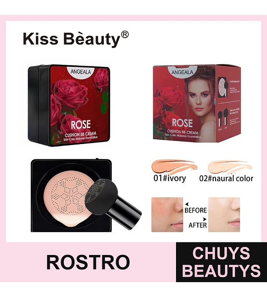 Base de Maquillaje Cushion BB Cream Rose Angeala Kiss Bèauty