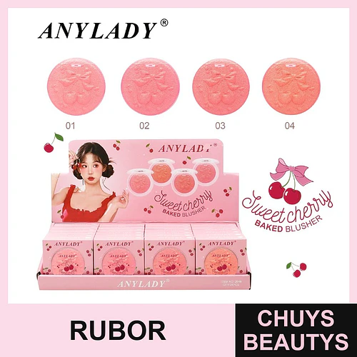 Rubor horneado Anylady Sweet Cherry con diseño en relieve - Chuys Beautys | Chuys Beautys