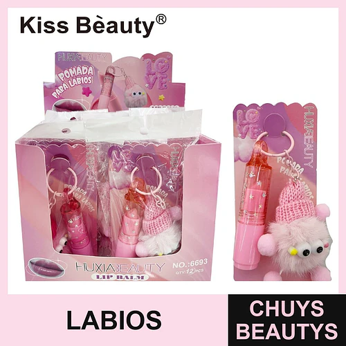 Bálsamo Labial Hidratante HUXIABEAUTY con Llavero de Peluche y Diseño Estrellas - Chuys Beautys | Chuys Beautys