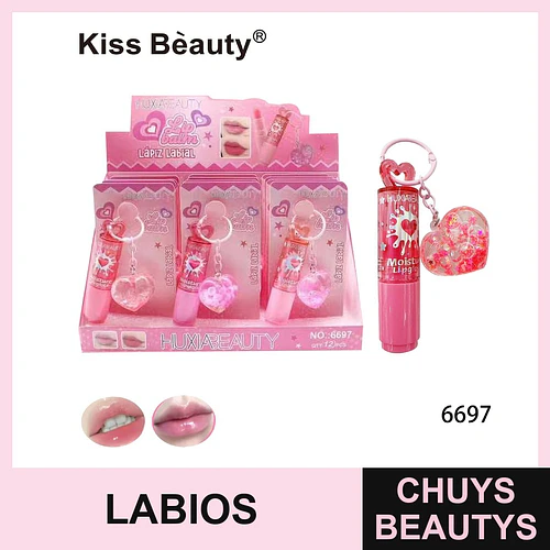 Brillo labial hidratante con llavero y diseño de corazón Kiss Beauty - Chuys Beautys | Chuys Beautys