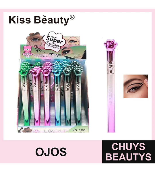 Delineador de Ojos Líquido Negro Super Duradero Kiss Beauty