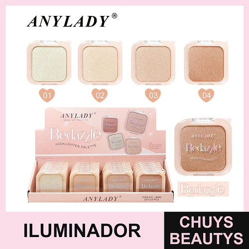 Paleta de Iluminadores Sedosos y Brillantes ANYLADY Bedazzle - Chuys Beautys | Chuys Beautys