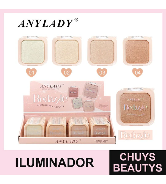 Paleta de Iluminadores Sedosos y Brillantes ANYLADY Bedazzle